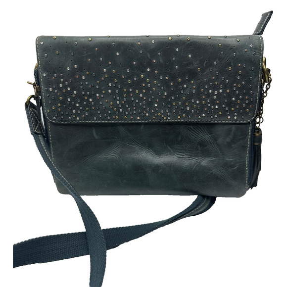 Gun Tote’N Mamas Purse Flap Green Leather Conceal to Carry Crossbody USA Zip - Picture 1 of 11